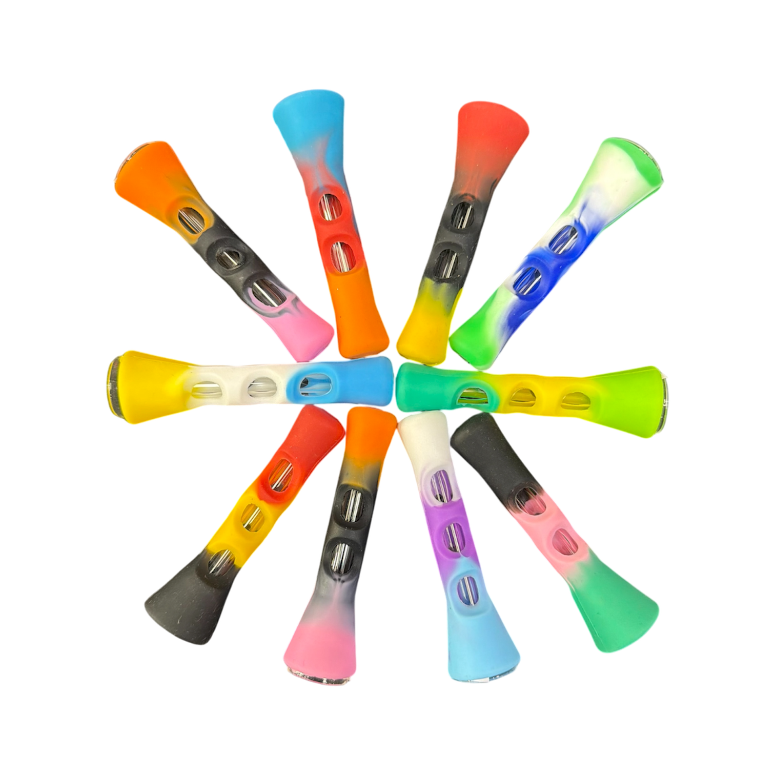 Silicone Dry Handpipes / Chillum Windows 3"